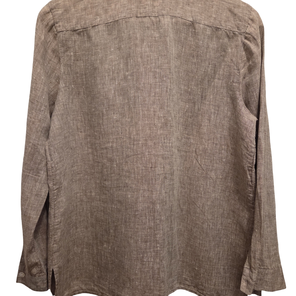 J Jill 100% Linen Petite S blouse Brown - Picture 2 of 8